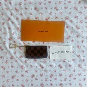 Louis Vuitton Brown Zippered Key Cles